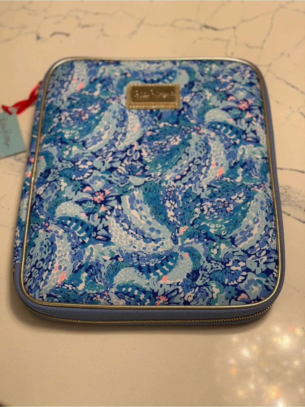 NWT Lilly Pulitzer Blue Print Tablet Folio iPad Case Organizer